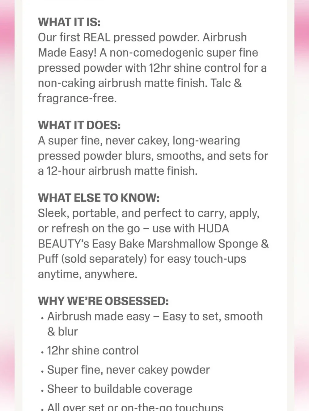 HUDA BEAUTY Easy Bake & Snatch Pressed Brightening & Setting  Powder